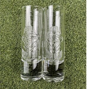Set of 2 Tequila Corralejo Shot Glasses Clear‎ Embossed Logo Heavy Base